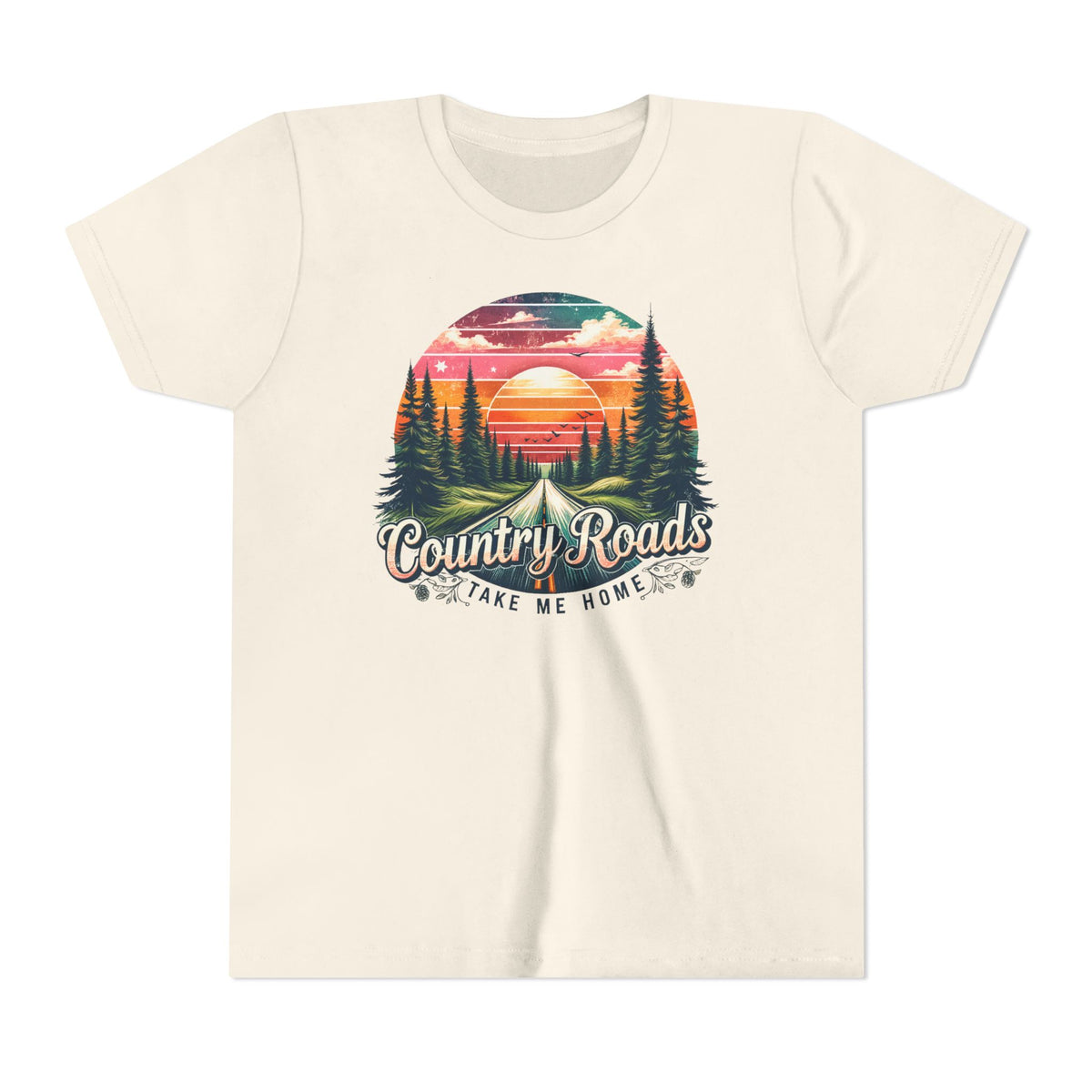 Kids Tee — 'Take Me Home' Retro Sunset Forest Tee