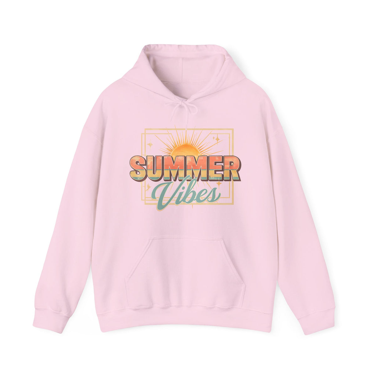 Summer Vibes Hoodie — Retro Sunset Graphic Pullover