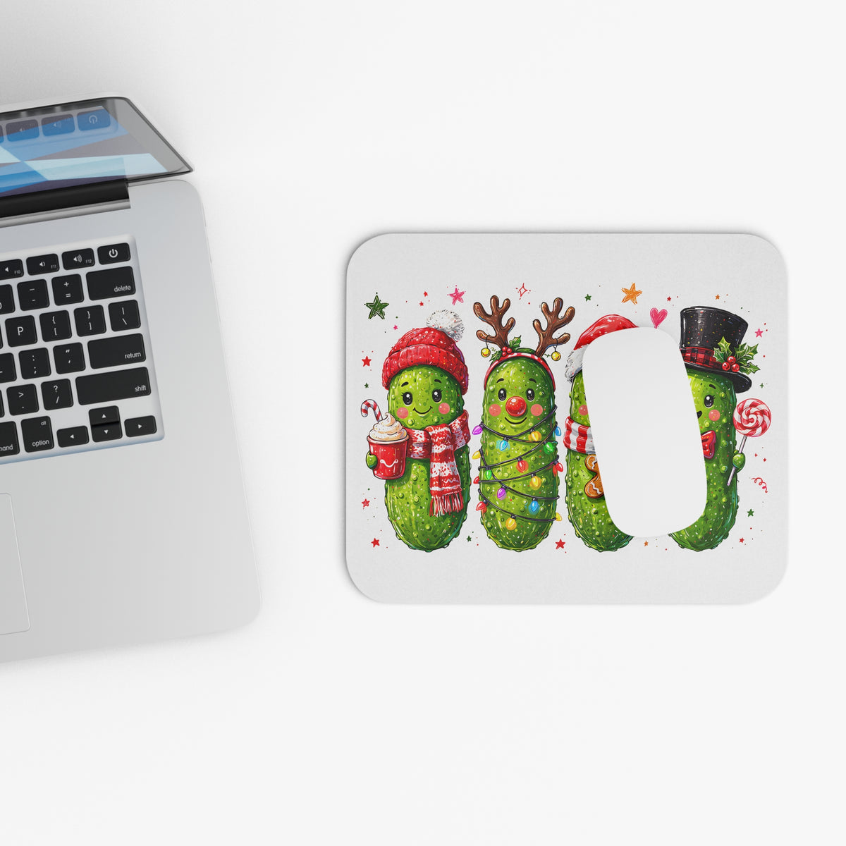 Christmas Pickle Mouse Pad — Cute Festive Pickle Characters Holiday Desk Mat