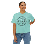 Fall Vibes Boxy Tee — "It's Fall Y'all" Pumpkin Graphic