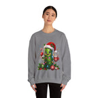 Christmas Pickle Sweatshirt – Cute Santa Hat Pickle with Candy Cane & Hot Cocoa