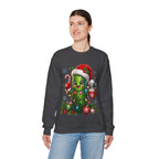 MD - Christmas Pickle Sweatshirt – Cute Holiday Pickle in Santa Hat with Candy Cane & Hot Cocoa