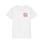 Kids Tee — Pink Seashell & Starfish Bow Graphic Shirt - Front and Back