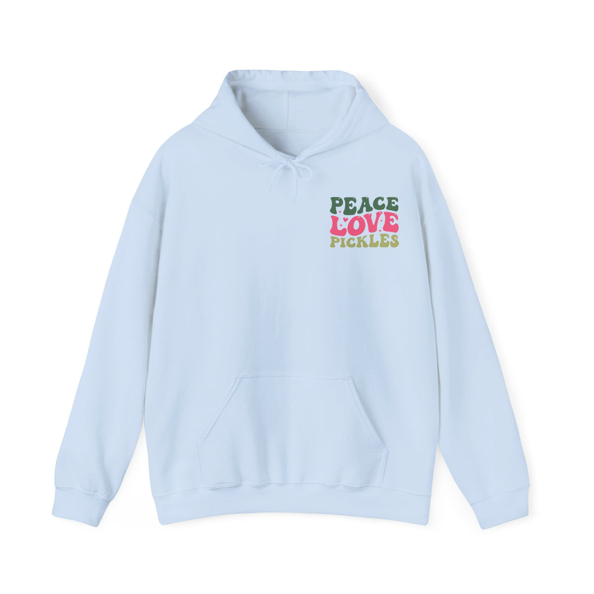 Peace Love Pickles Hoodie — Retro Groovy Graphic Hoodie