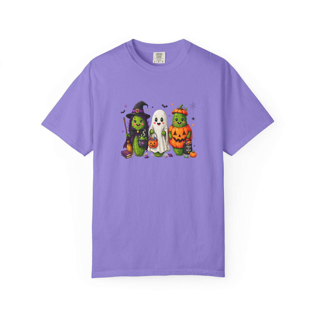 Halloween Trio T-Shirt — Cute Witch, Ghost & Pumpkin Costume Tee
