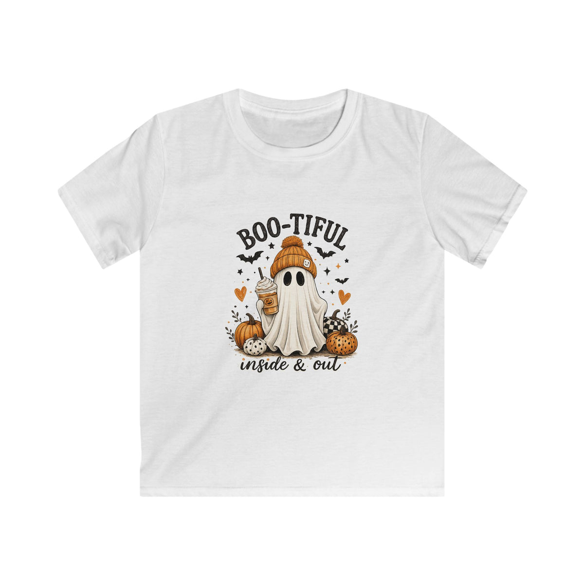 Kids Tee - "Boo-tiful Inside & Out" Ghost Halloween Shirt