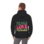 Peace Love Pickles Hoodie — Retro Groovy Graphic Hoodie