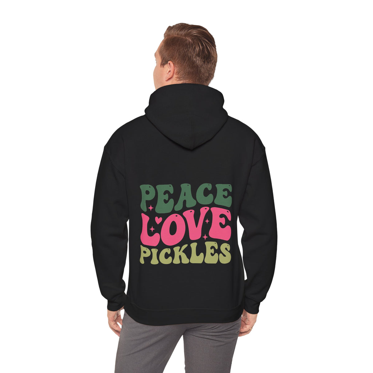 Peace Love Pickles Hoodie — Retro Groovy Graphic Hoodie