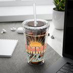 Summer Vibes Tumbler — 16oz Sunsplash Drink Tumbler with Straw