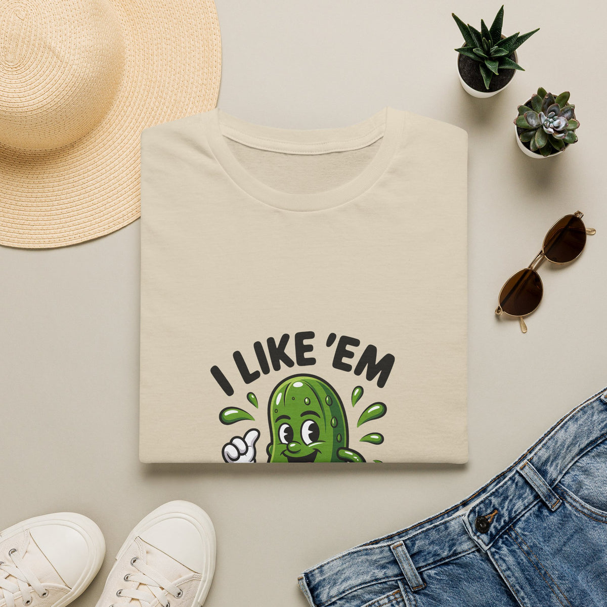 I Like 'Em Pickle T-Shirt — Cute Cartoon Pickle Graphic Tee