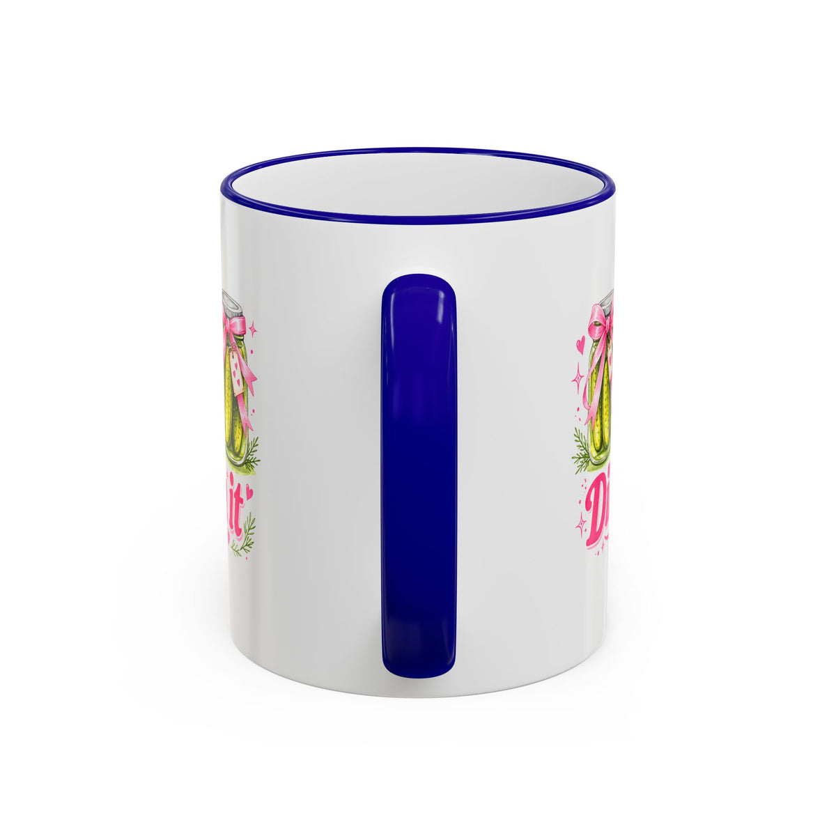 Dill With It Mug — Cute Pickle Jar Coffee Cup (Accent Rim & Handle)