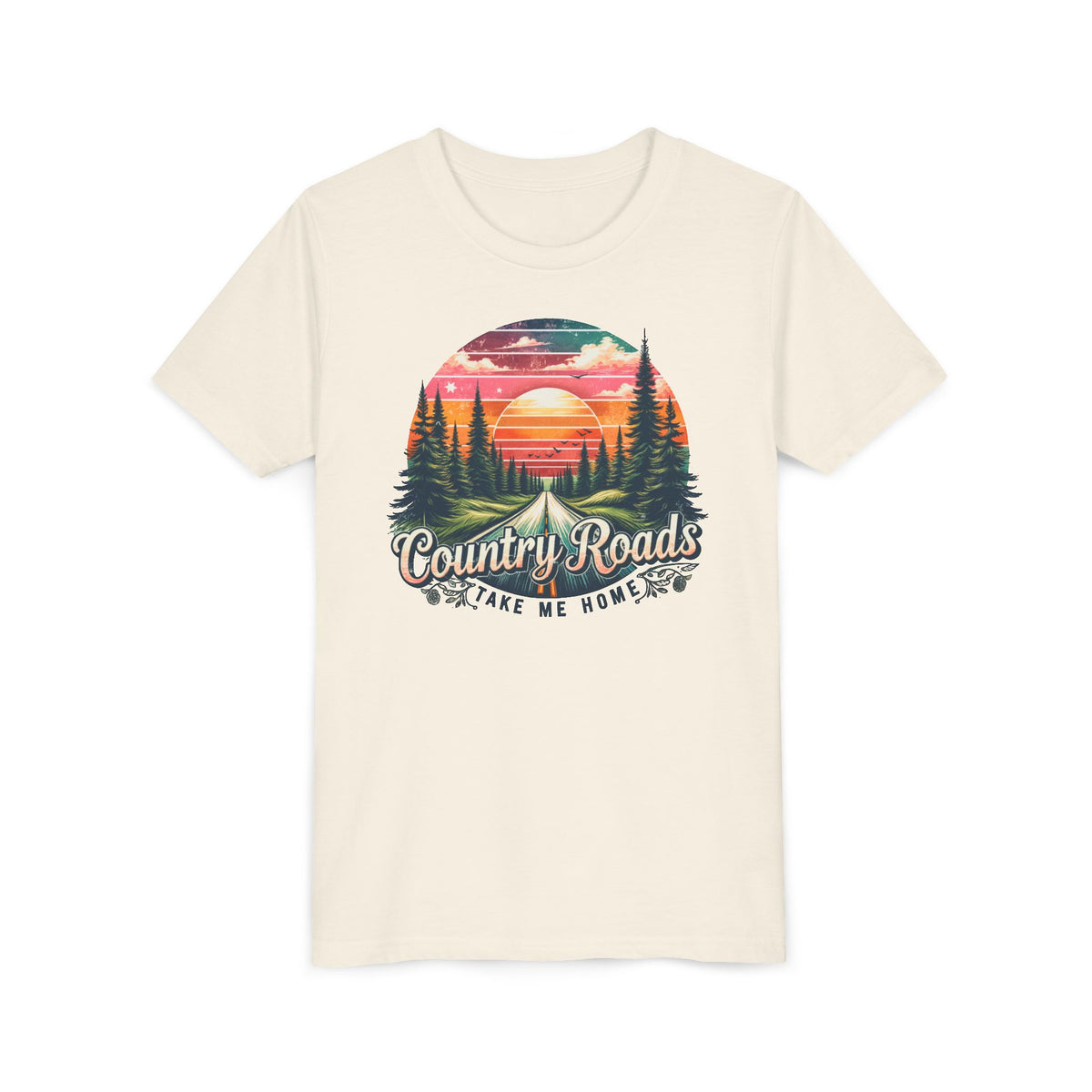 Kids Tee — 'Take Me Home' Retro Sunset Forest Tee