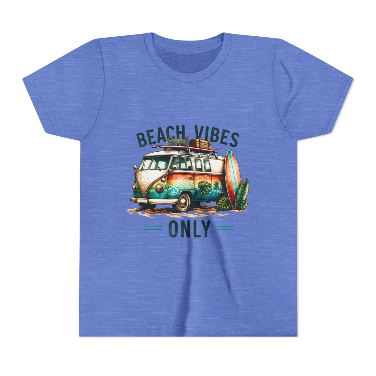 Kids Tee — "Beach Vibes Only" Surf Van Graphic