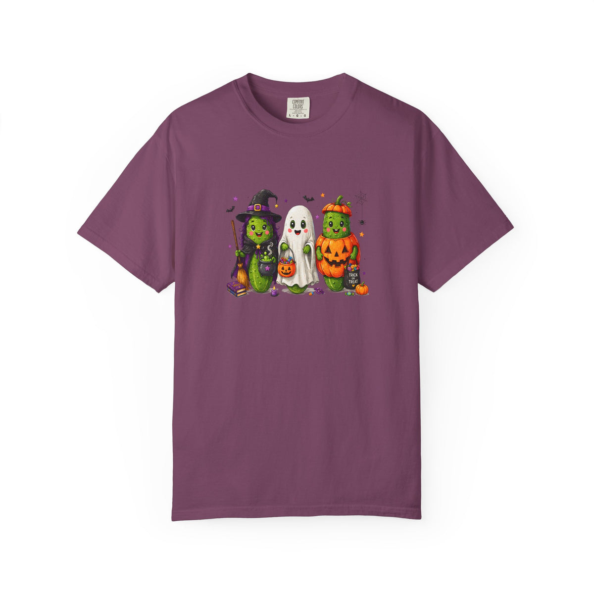 Halloween Trio T-Shirt — Cute Witch, Ghost & Pumpkin Costume Tee
