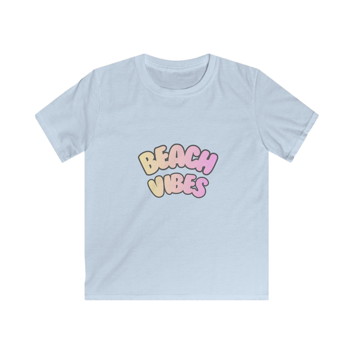 Kids Tee — 'Beach Vibes' Pastel Graphic Summer T‑Shirt for Girls & Boys