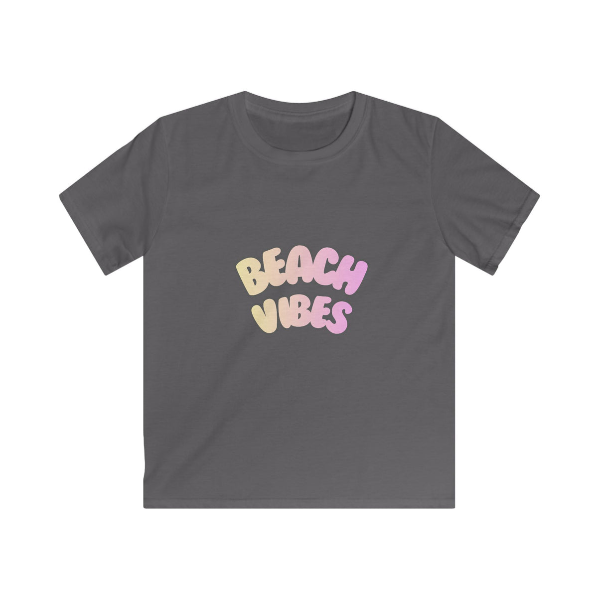 Kids Tee — 'Beach Vibes' Pastel Graphic Summer T‑Shirt for Girls & Boys
