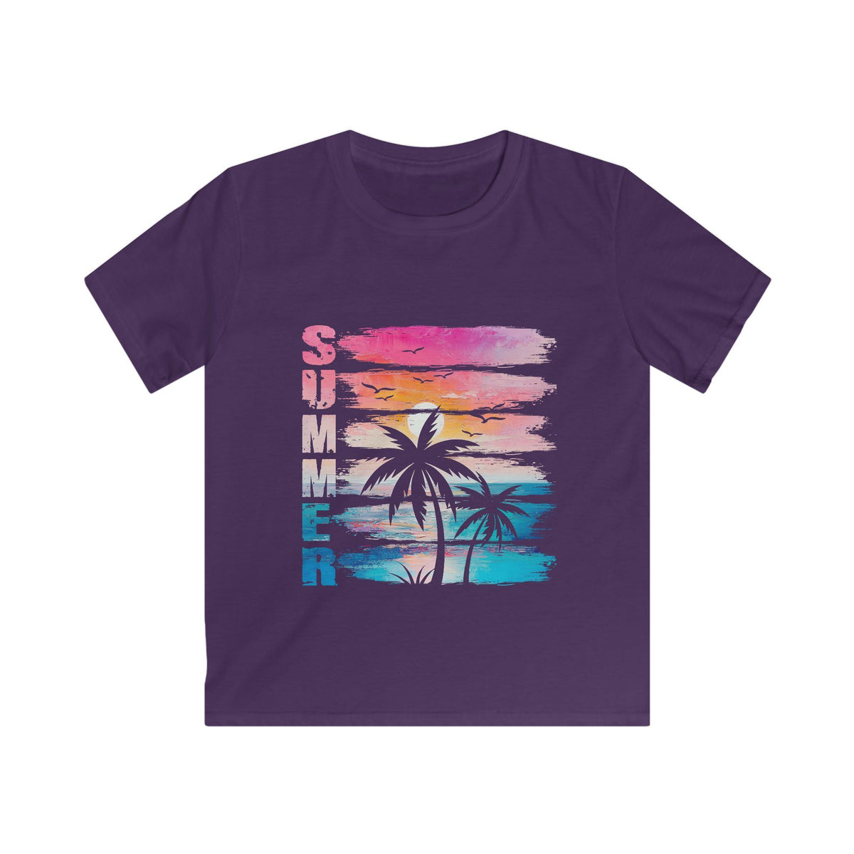 Kids Tee - Summer Palm Colorful Tropical Sunset Graphic