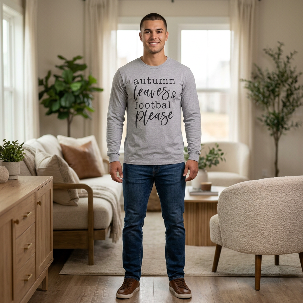 Autumn Leaves & Football Please Long Sleeve Tee