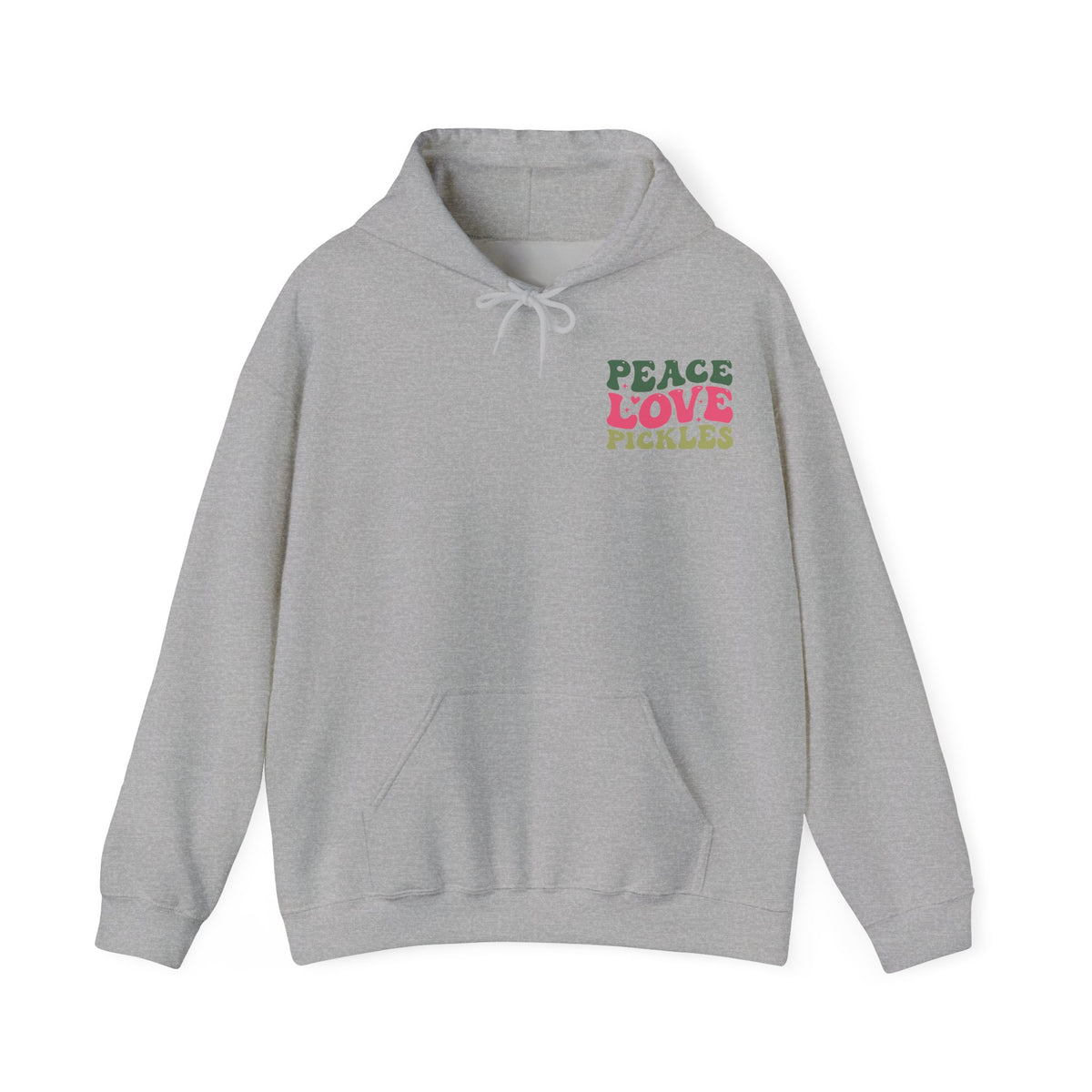 Peace Love Pickles Hoodie — Retro Groovy Graphic Hoodie