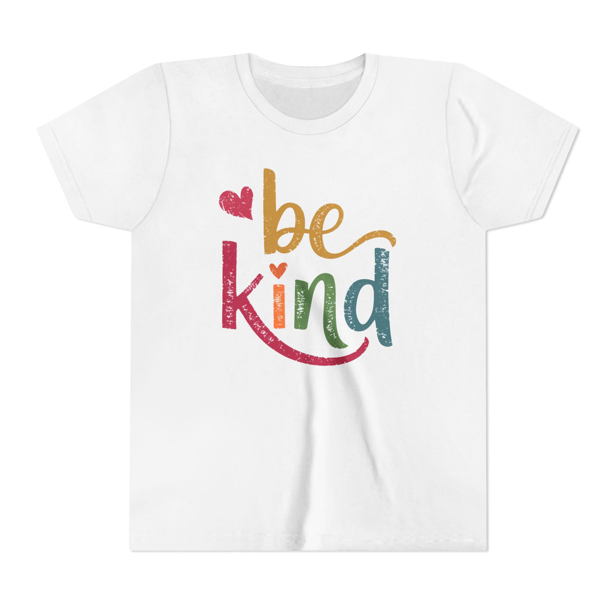 Kids Tee — 'Be Kind' Colorful Heart Graphic