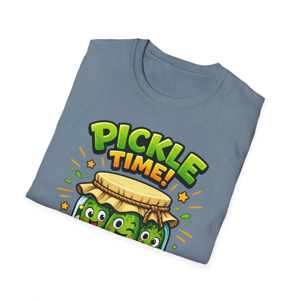 Adult Unisex Pickle Time T-Shirt — Cute Cartoon Pickle Jar Tee