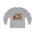 Autumn Leaves & Coffee People Long Sleeve Tee — Cozy Fall Coffee Graphic Shirt