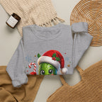 MD - Christmas Pickle Sweatshirt – Cute Holiday Pickle in Santa Hat with Candy Cane & Hot Cocoa