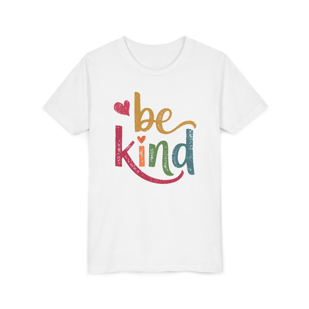 Kids Tee — 'Be Kind' Colorful Heart Graphic