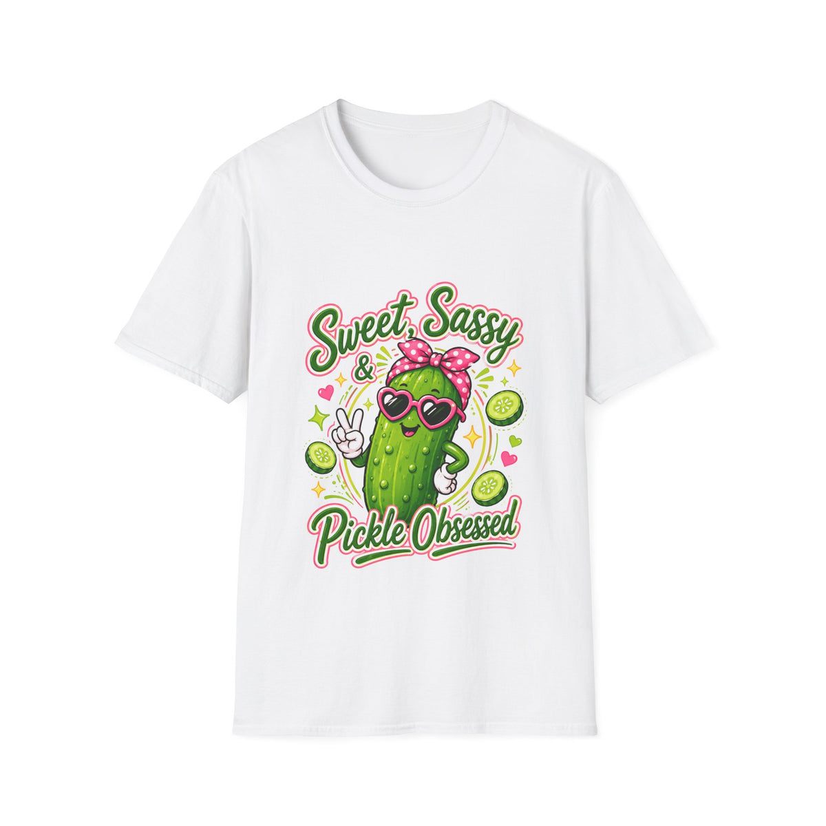 Sweet Sassy Pickle T-Shirt — "Sweet, Sassy & Pickle Obsessed" Cute Cactus/Pickle Graphic Tee
