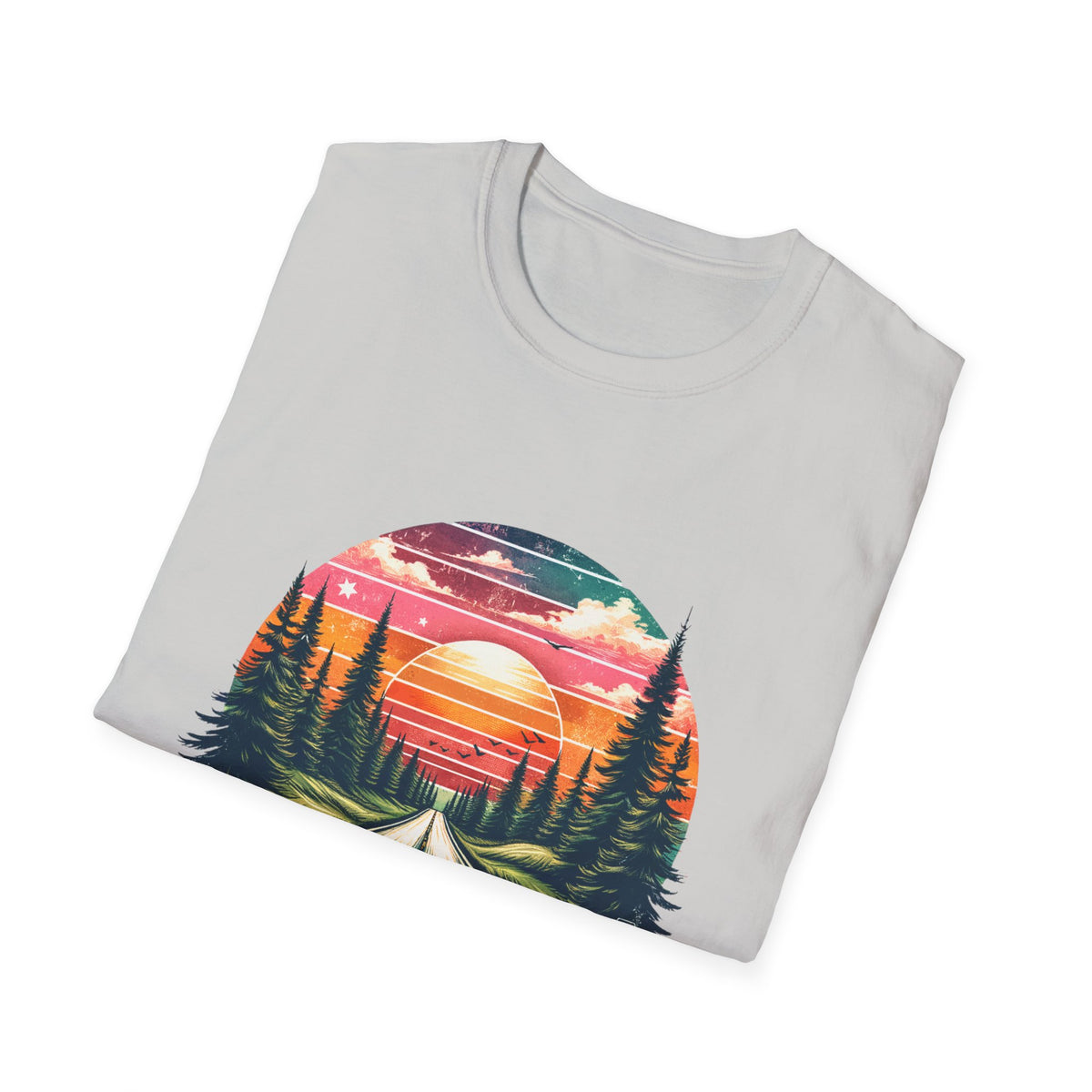 Country Roads Sunset T-Shirt — 'Country Roads Take Me Home' Retro Nature Tee