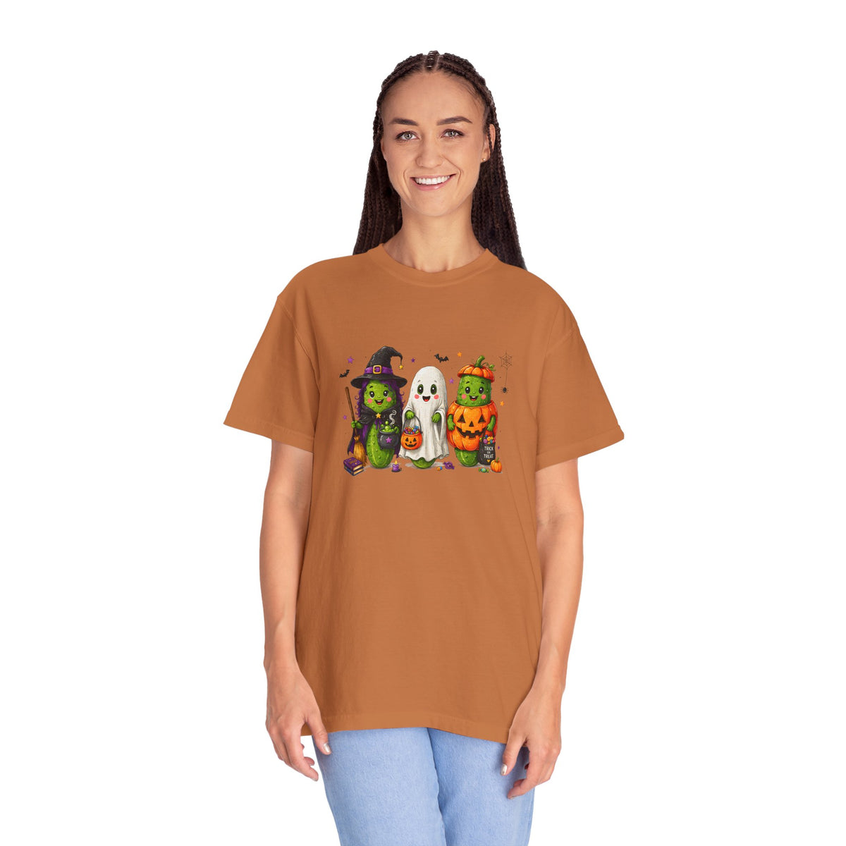 Halloween Trio T-Shirt — Cute Witch, Ghost & Pumpkin Costume Tee