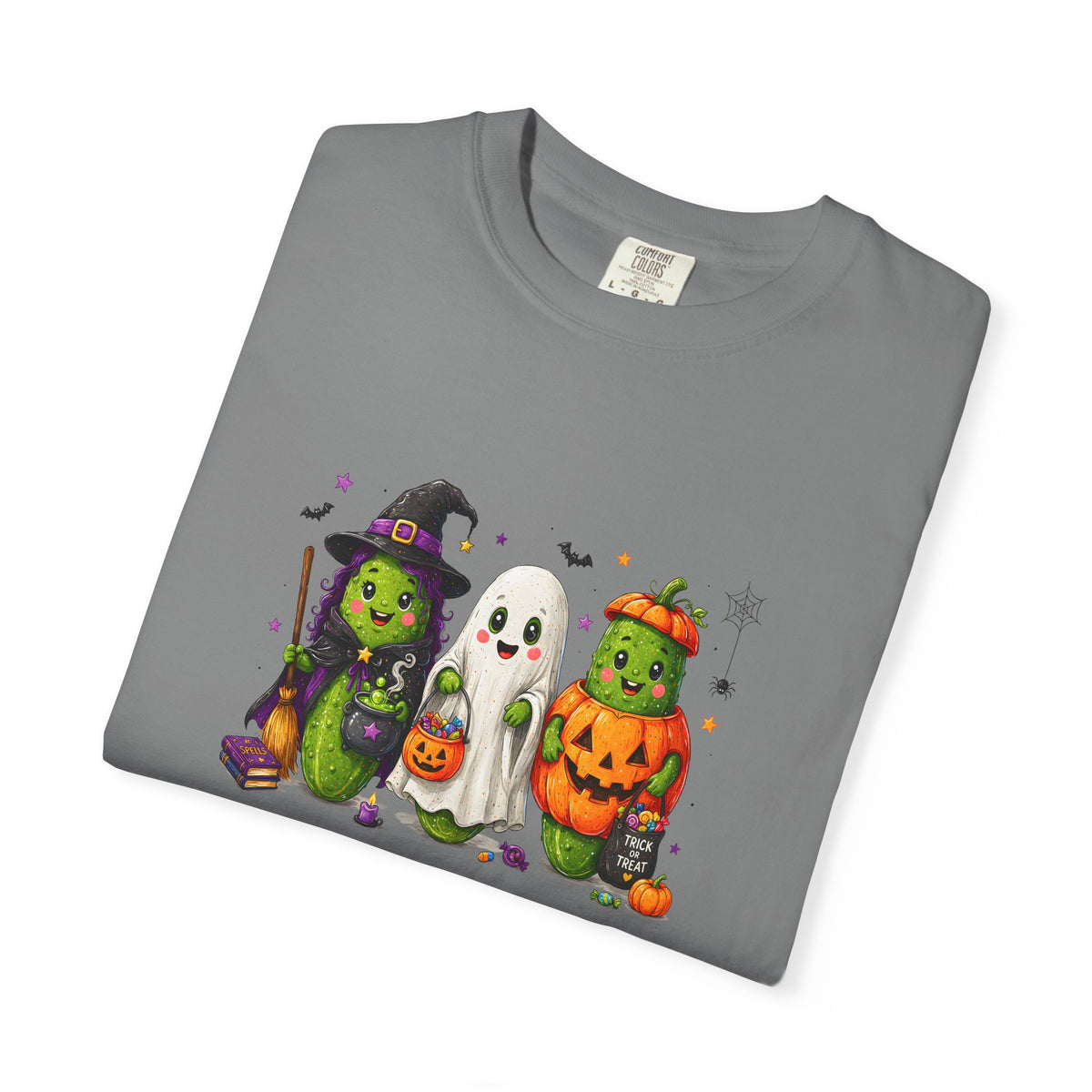 Halloween Trio T-Shirt — Cute Witch, Ghost & Pumpkin Costume Tee