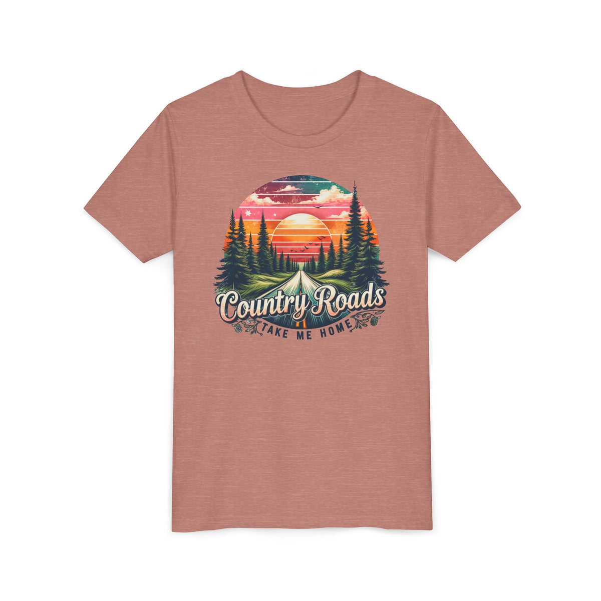 Kids Tee — 'Take Me Home' Retro Sunset Forest Tee