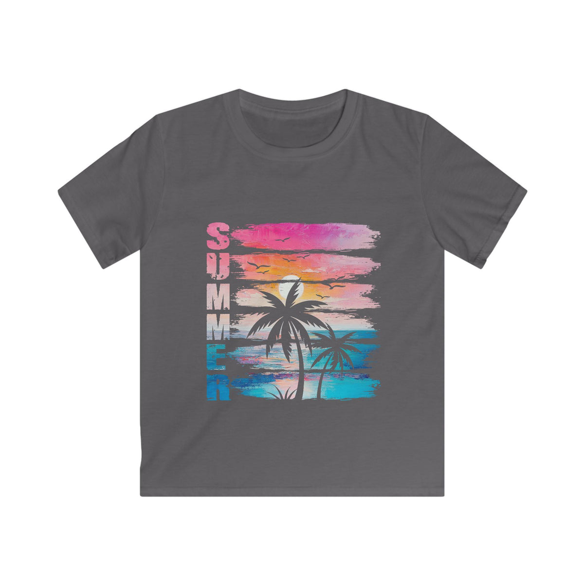 Kids Tee - Summer Palm Colorful Tropical Sunset Graphic
