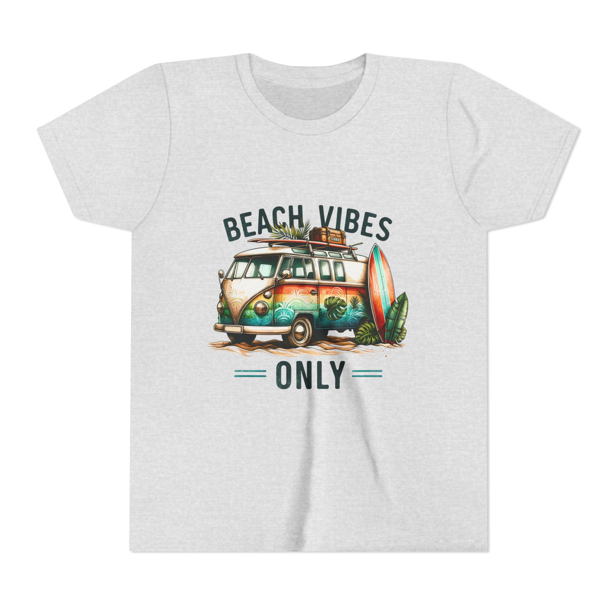 Kids Tee — "Beach Vibes Only" Surf Van Graphic