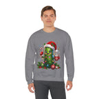 Christmas Pickle Sweatshirt – Cute Santa Hat Pickle with Candy Cane & Hot Cocoa