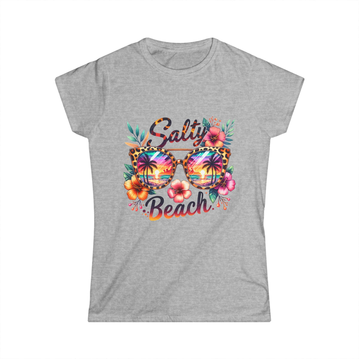 Salty Beach Sunglasses Tee — Women's Tropical Vacation Shirt