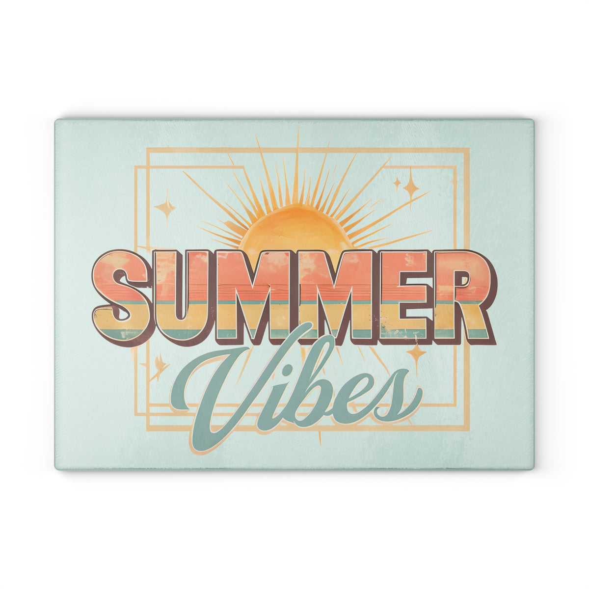 Glass Cutting Board – 'Life Is Better at the Beach' Sea Turtle Coastal Kitchen Decor