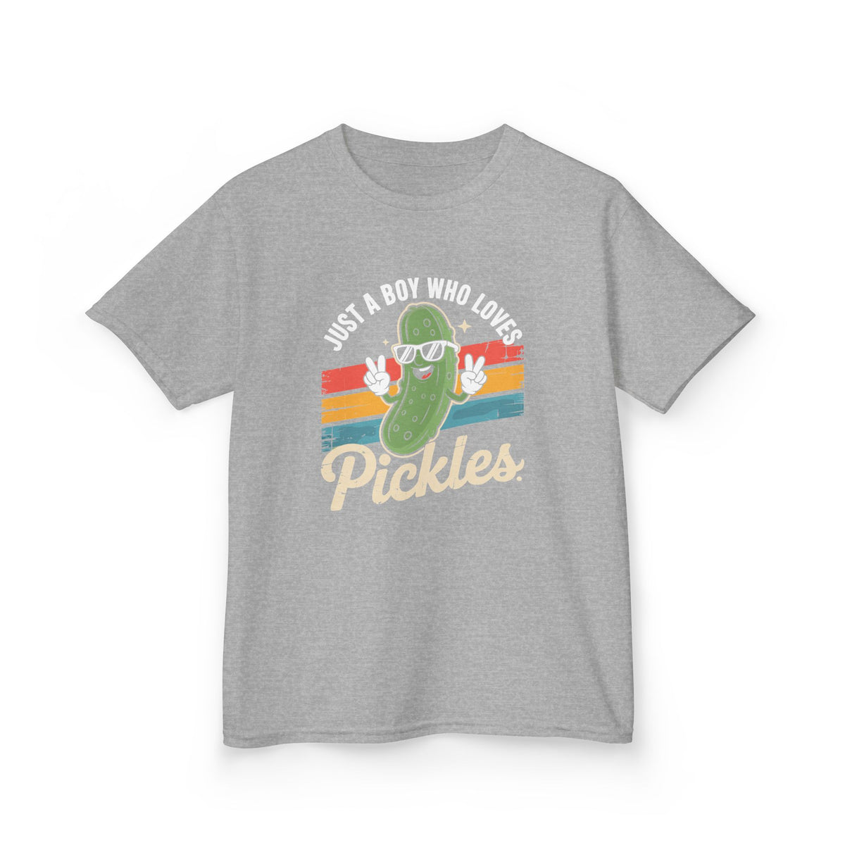 Kids Tee - "Just A Boy Who Loves Pickles" Retro Pickle Graphic