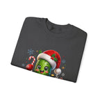 Christmas Pickle Sweatshirt – Cute Santa Hat Pickle with Candy Cane & Hot Cocoa