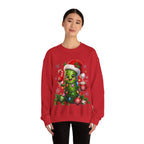 MD - Christmas Pickle Sweatshirt – Cute Holiday Pickle in Santa Hat with Candy Cane & Hot Cocoa