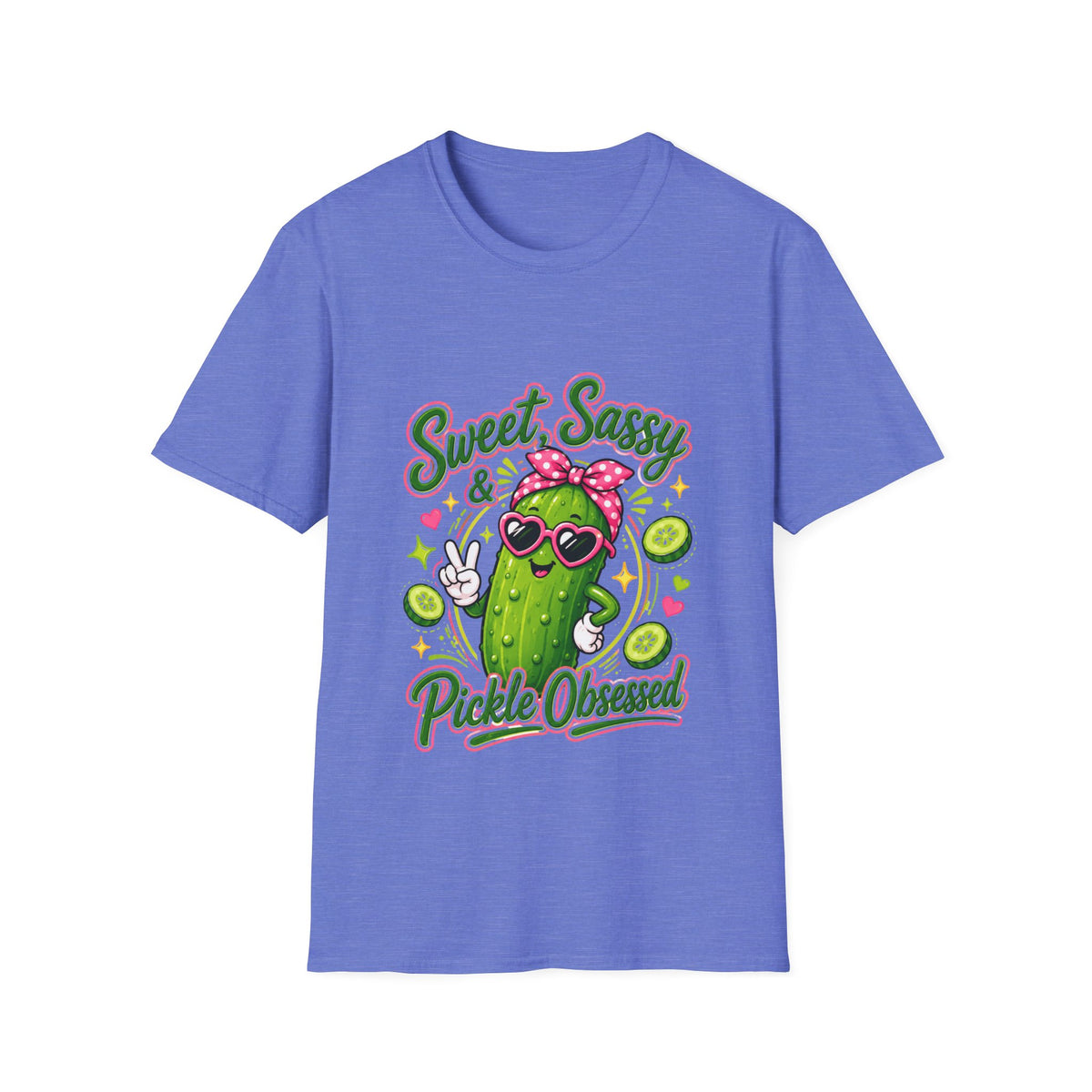 Sweet Sassy Pickle T-Shirt — "Sweet, Sassy & Pickle Obsessed" Cute Cactus/Pickle Graphic Tee