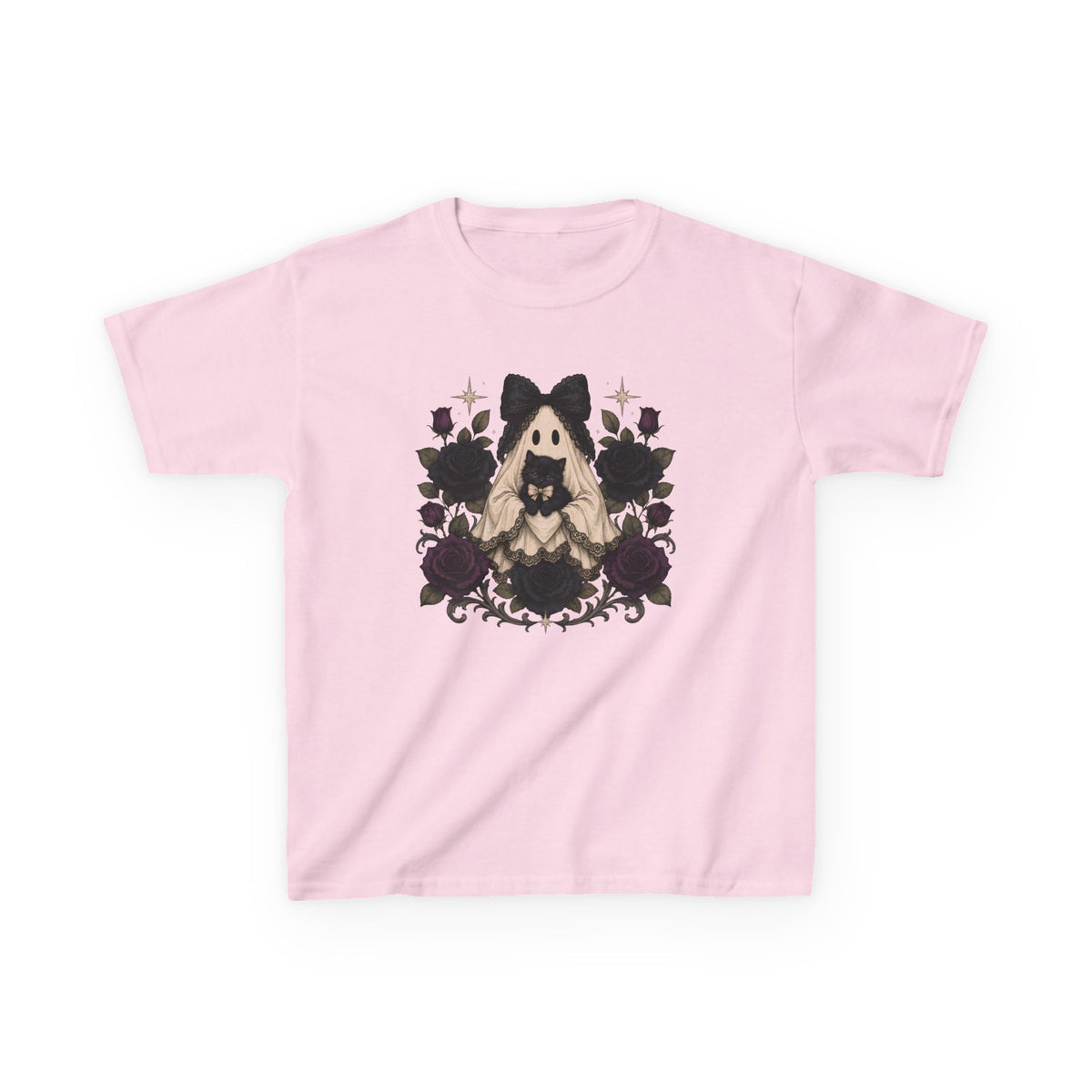Kids Tee — Gothic Floral Ghost Girl Halloween Shirt