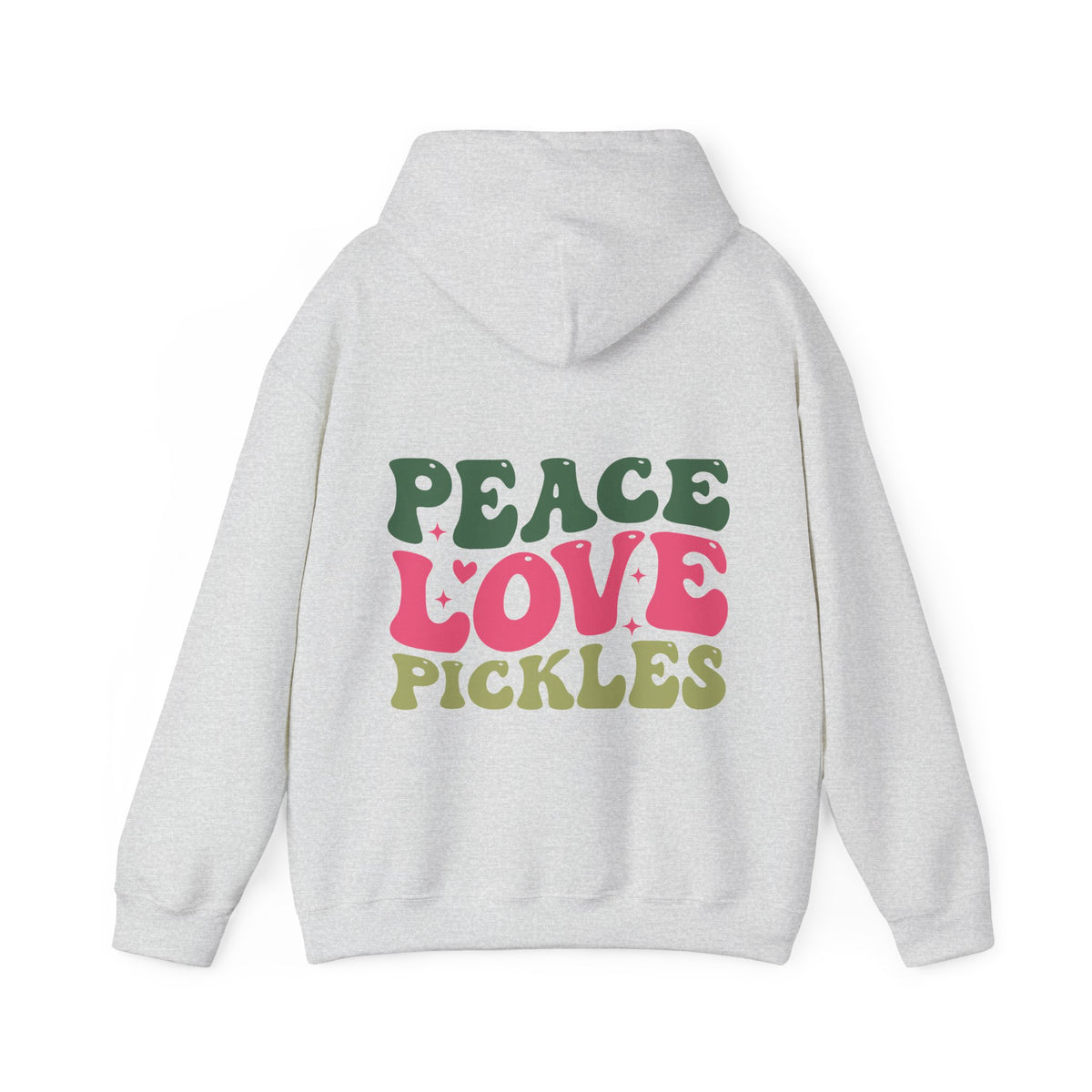 Peace Love Pickles Hoodie — Retro Groovy Graphic Hoodie