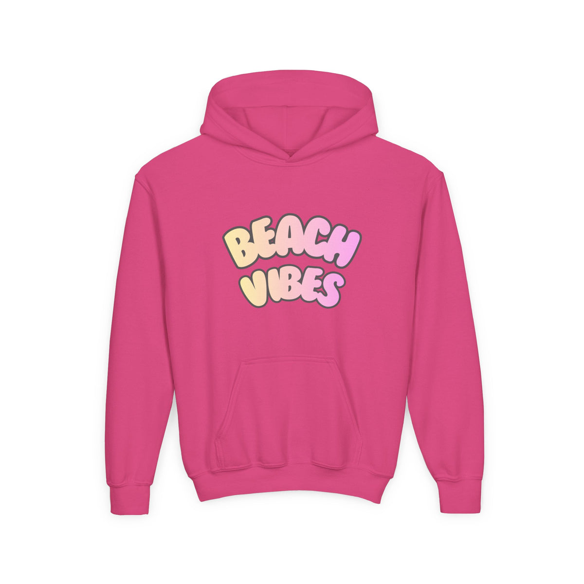 Youth Hoodie — "Beach Vibes" Pastel Retro Graphic