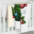 Cute Christmas Pickle Sherpa Blanket — Festive Holiday Cozy Throw