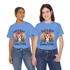 Just a Girl Who Loves Cats T-Shirt — Cute Kitten Retro Sunset Tee for Cat Lovers