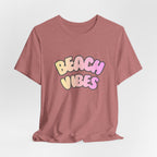 Beach Vibes T-Shirt — Pastel Retro Graphic Tee