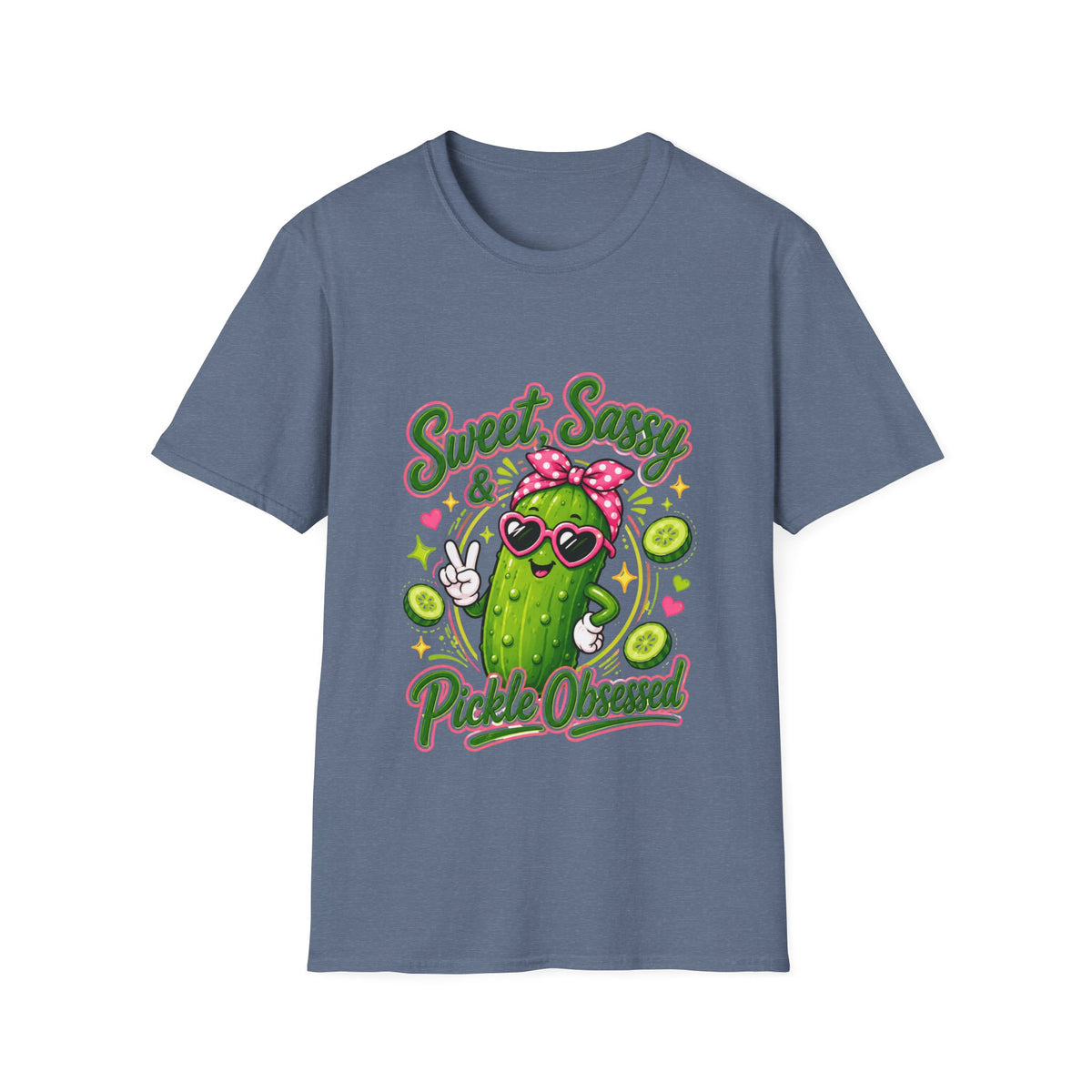 Sweet Sassy Pickle T-Shirt — "Sweet, Sassy & Pickle Obsessed" Cute Cactus/Pickle Graphic Tee
