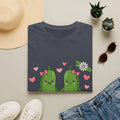 Cute Pickle Couple T-Shirt — Kawaii Matching Pickles with Hearts & Flowers